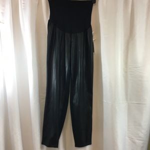 Stretchy Vegan Leather Maternity Pants
